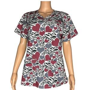 Flex Core Valentine scrub top size small